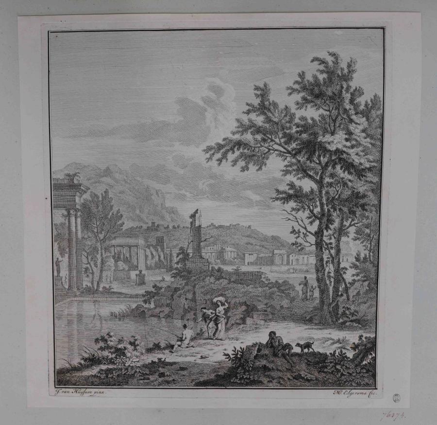 Landschap met visser