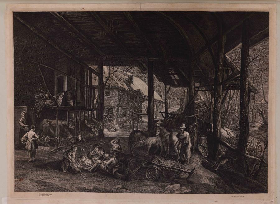 The Winter, Interior of a Cowshed