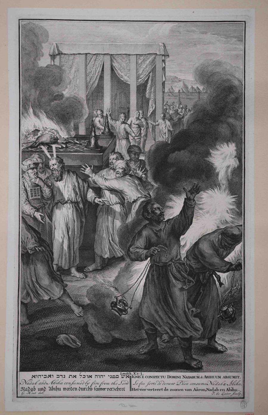 Nadab en Abihu gedood door vlammen