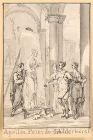 apelles-prince-of-the-art-of-painting-design-for-a-book-illustration-for-jacobus-kok-s-vaderlandsch-woordenboek