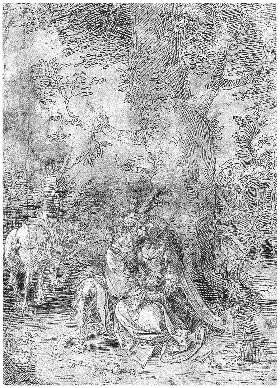 Amorous Couple Under a Tree