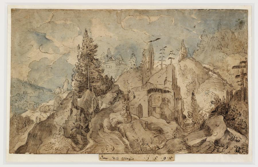 Berglandschap met een ruïne