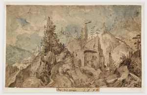 berglandschap-met-een-ruine