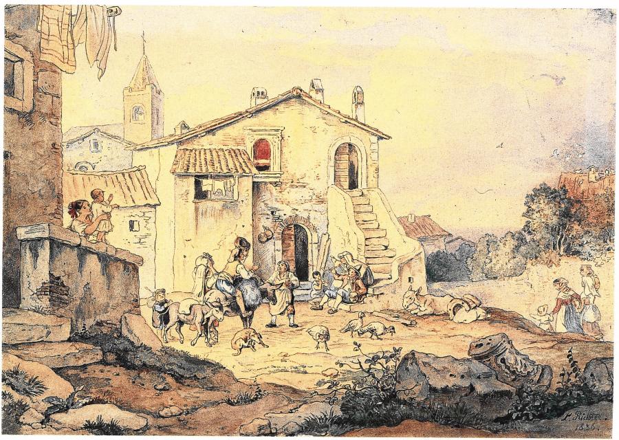 Street View of an Italian Village