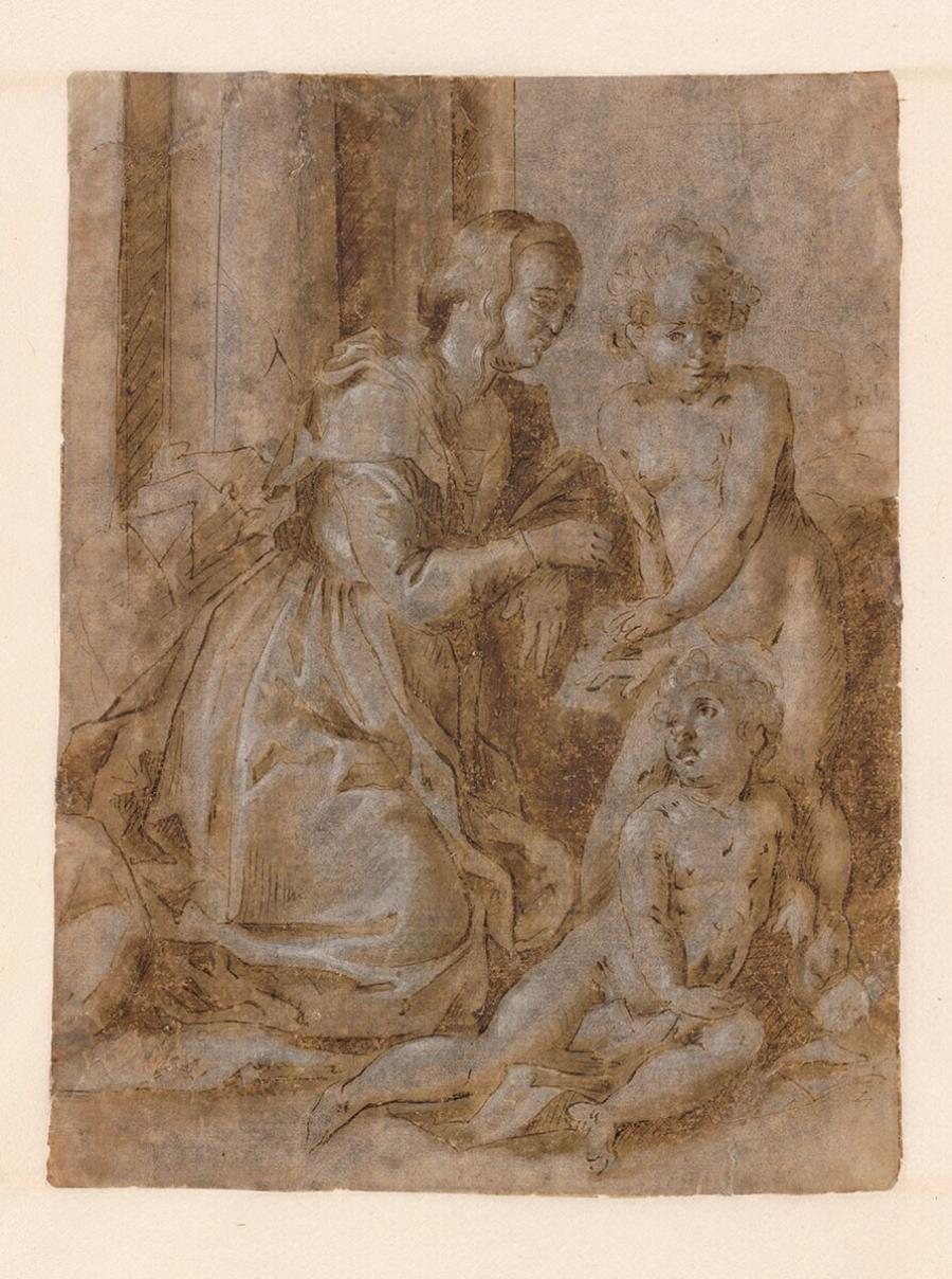 De Heilige Familie met Johannes de Doper