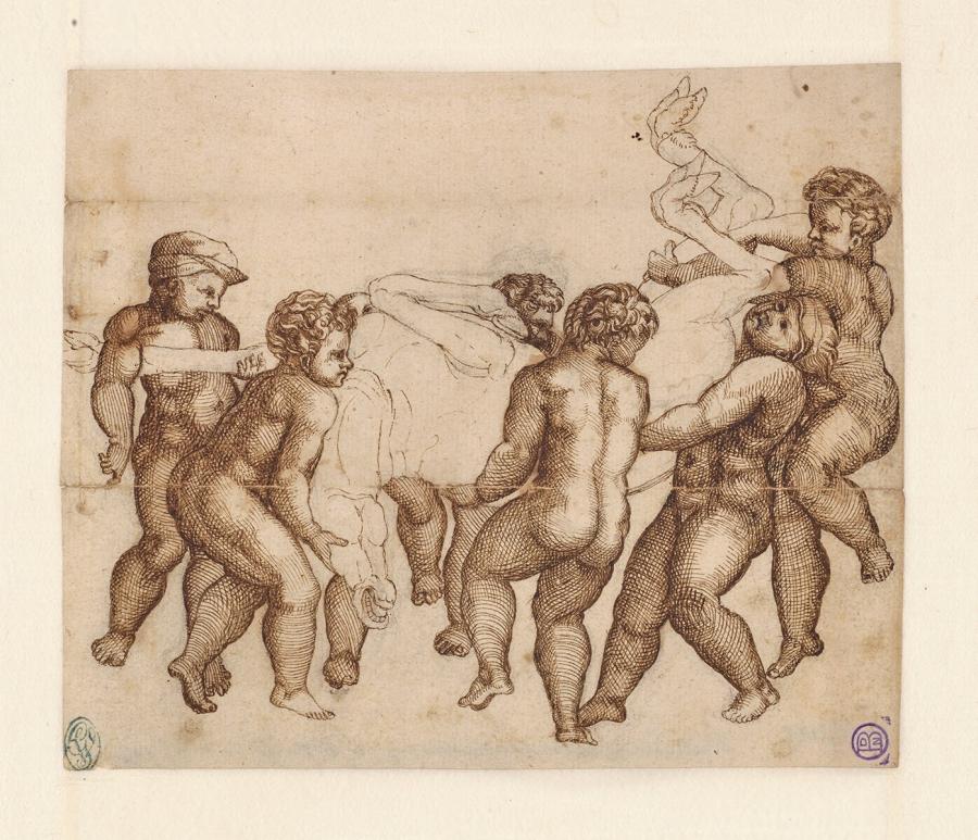 Detail van Michelangelo's 'Kinderbacchanaal'