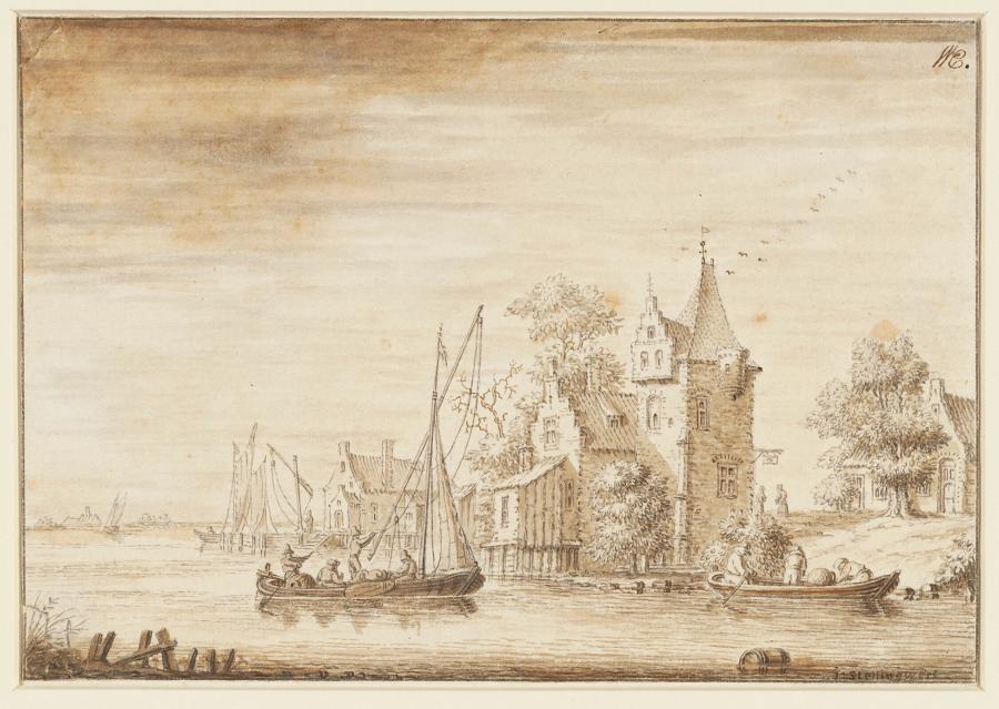 Rivier met boten en huizen aan het water