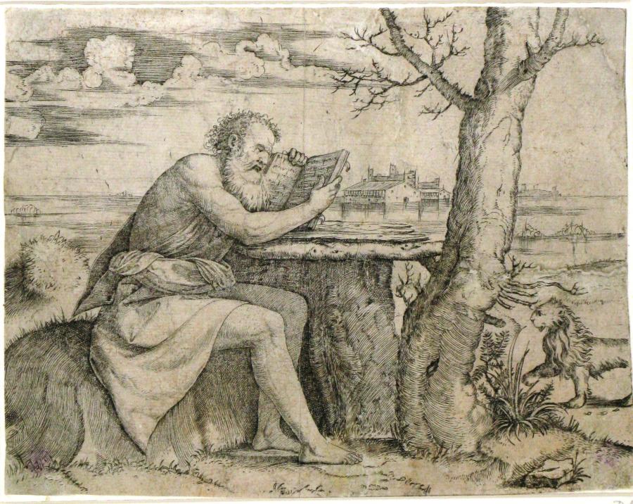 De heilige Hieronymus met de kleine leeuw