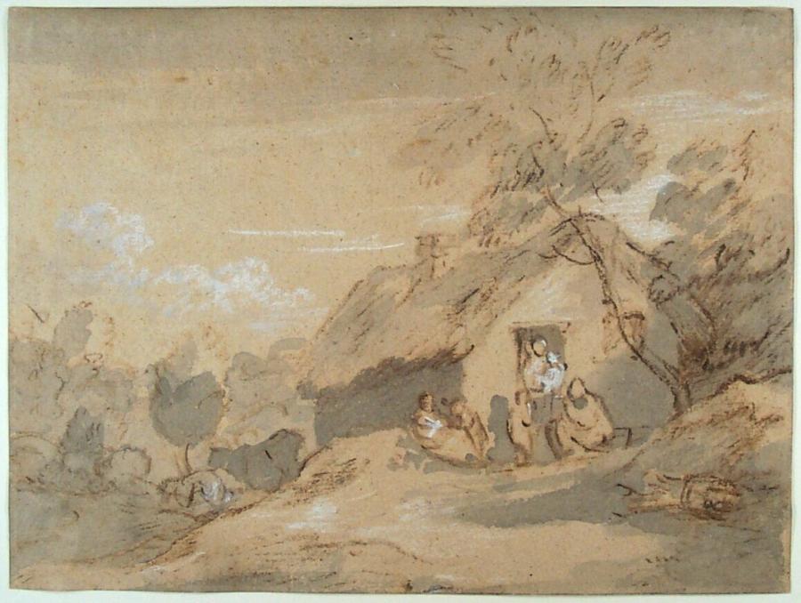 Landscape with Figures and Cattle near a Farm House