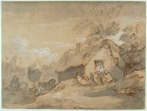 landschap-met-een-groep-figuren-en-vee-bij-een-boerenhuis