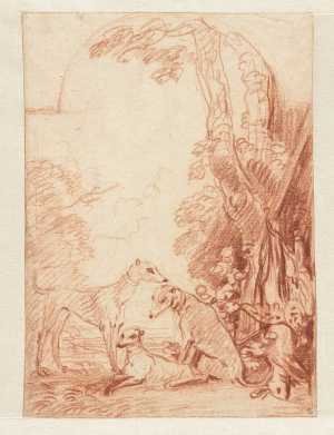 study-for-an-arched-decorative-panel-with-three-hunting-dogs-and-dead-game