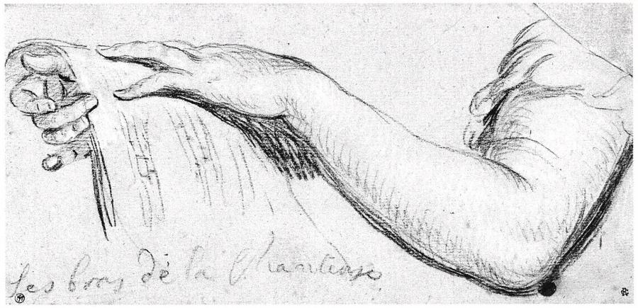 Study of a Woman's Left Arm Holding a Music Sheet ('Les bras de la chanteuse')