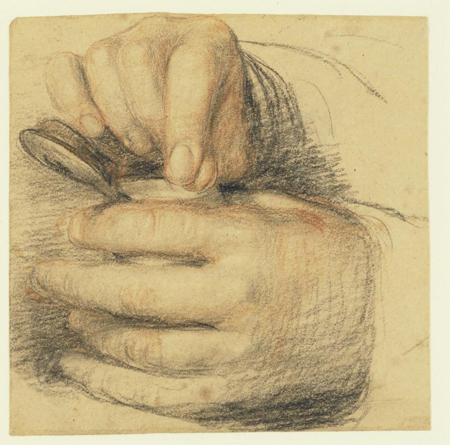 Study of Two Hands Holding a Snuffbox
