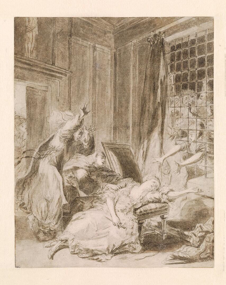 Dramatic Scene in an Interior, possibly from 'La religieuse' by Diderot
