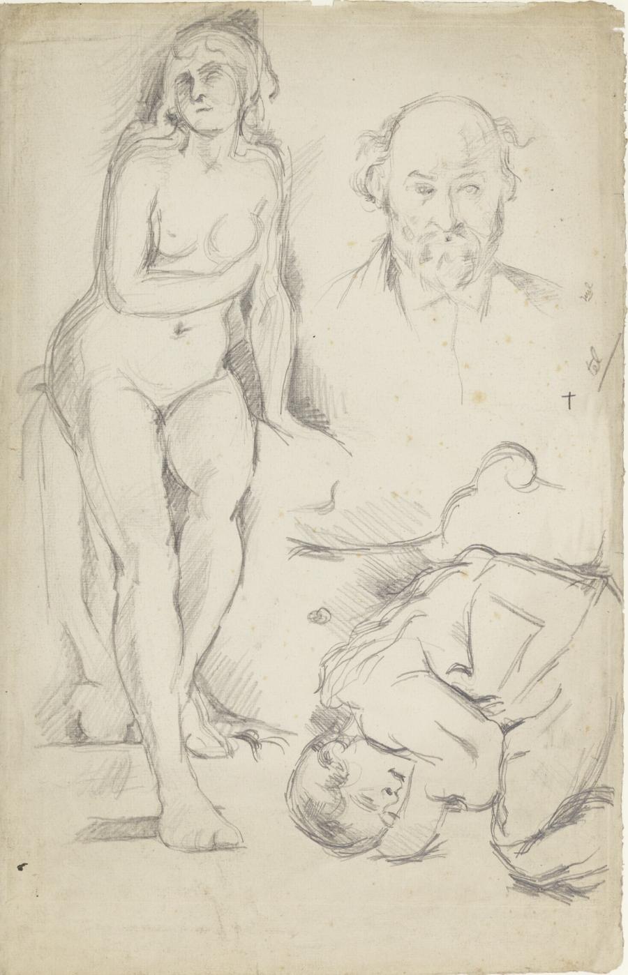 Studies of Three Figures, Including a Self-portrait