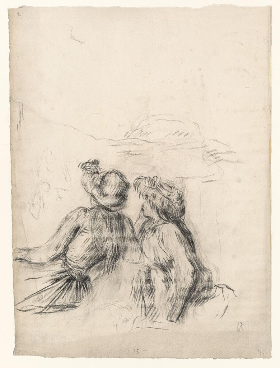Two Girls Seated Outside