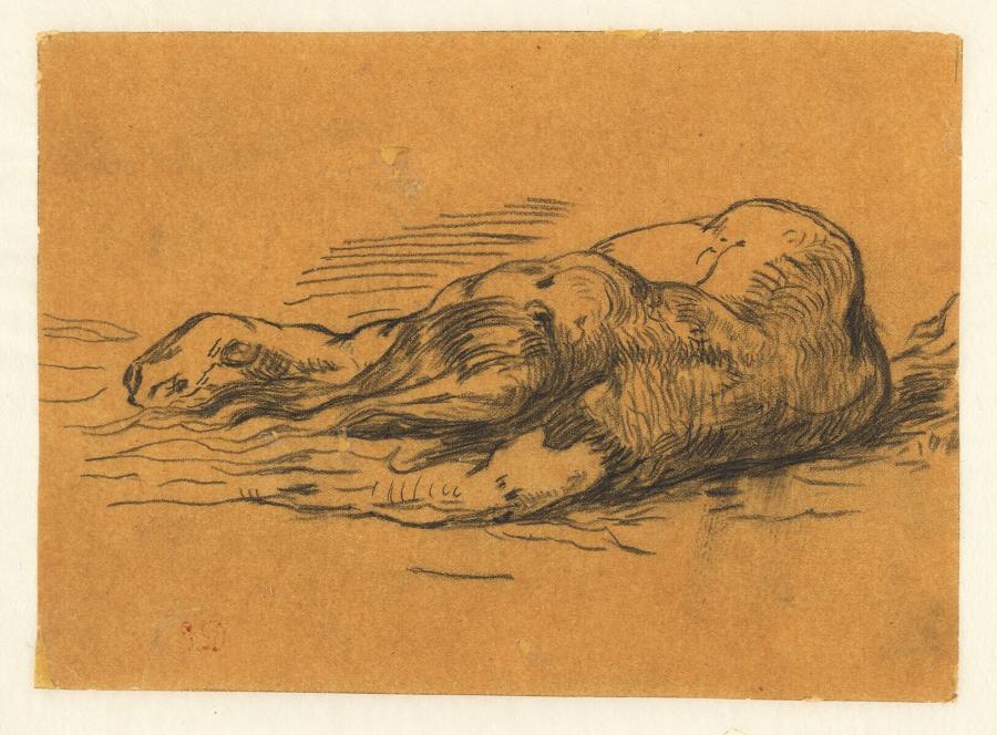 Liggende figuur, op de rug gezien
