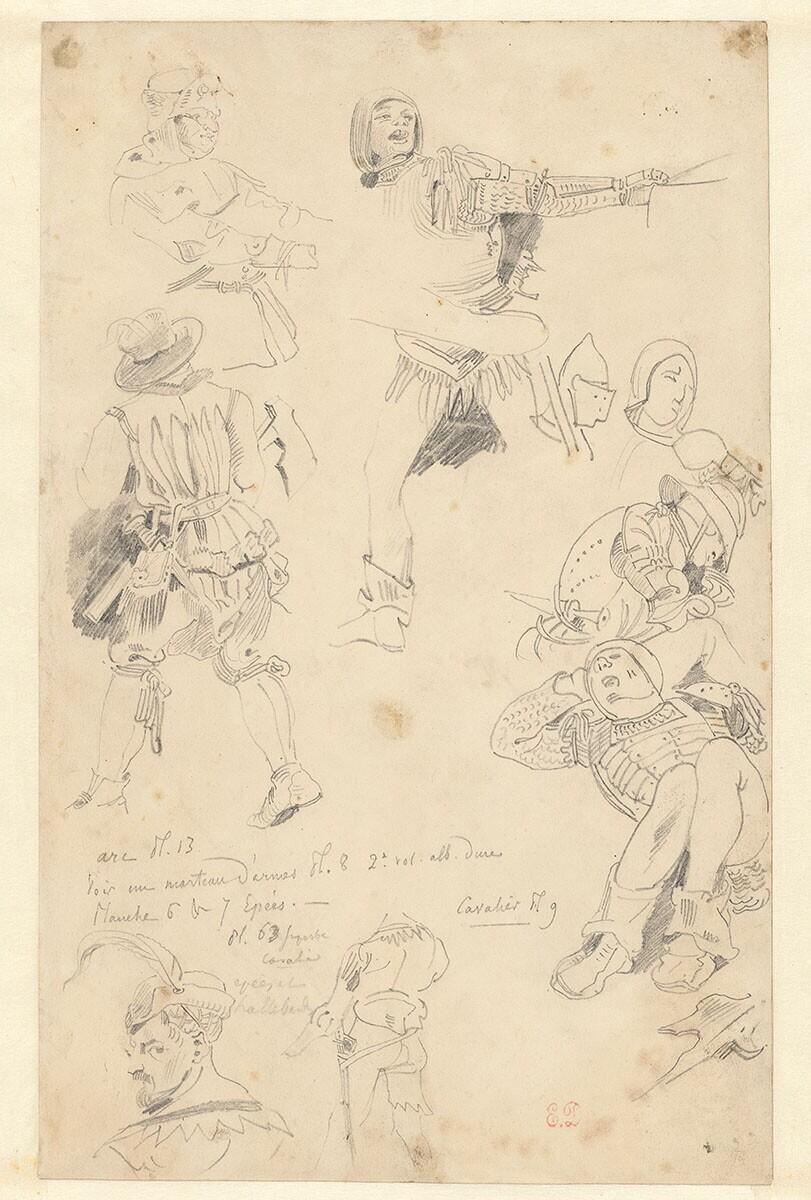 Study Sheet with Sketches after Dürer