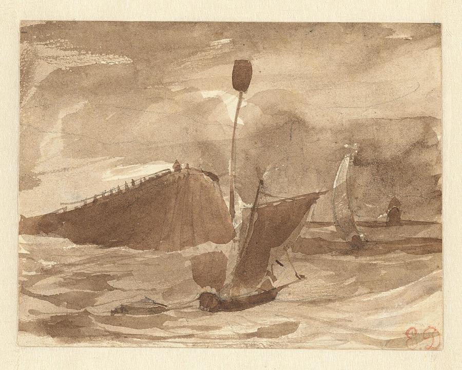 Zeekust met hoge rotsen 