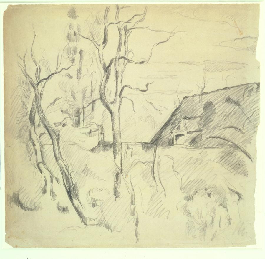 Landscape with Bare Trees and a Roof