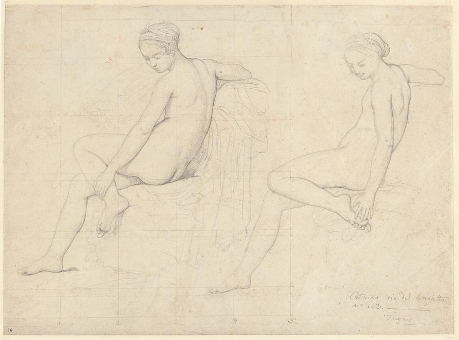 Two Studies of a Seated Female Nude