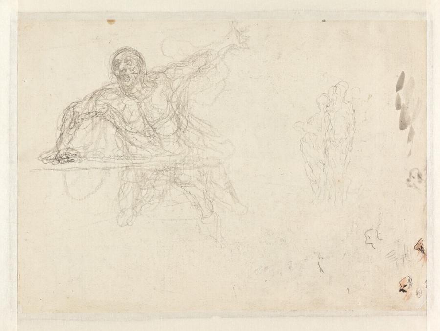 Study of a Bawler and Standing Figures
