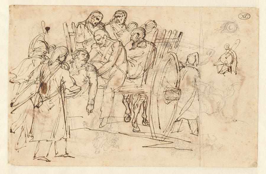 Transport of Wounded Soldiers on a Cart