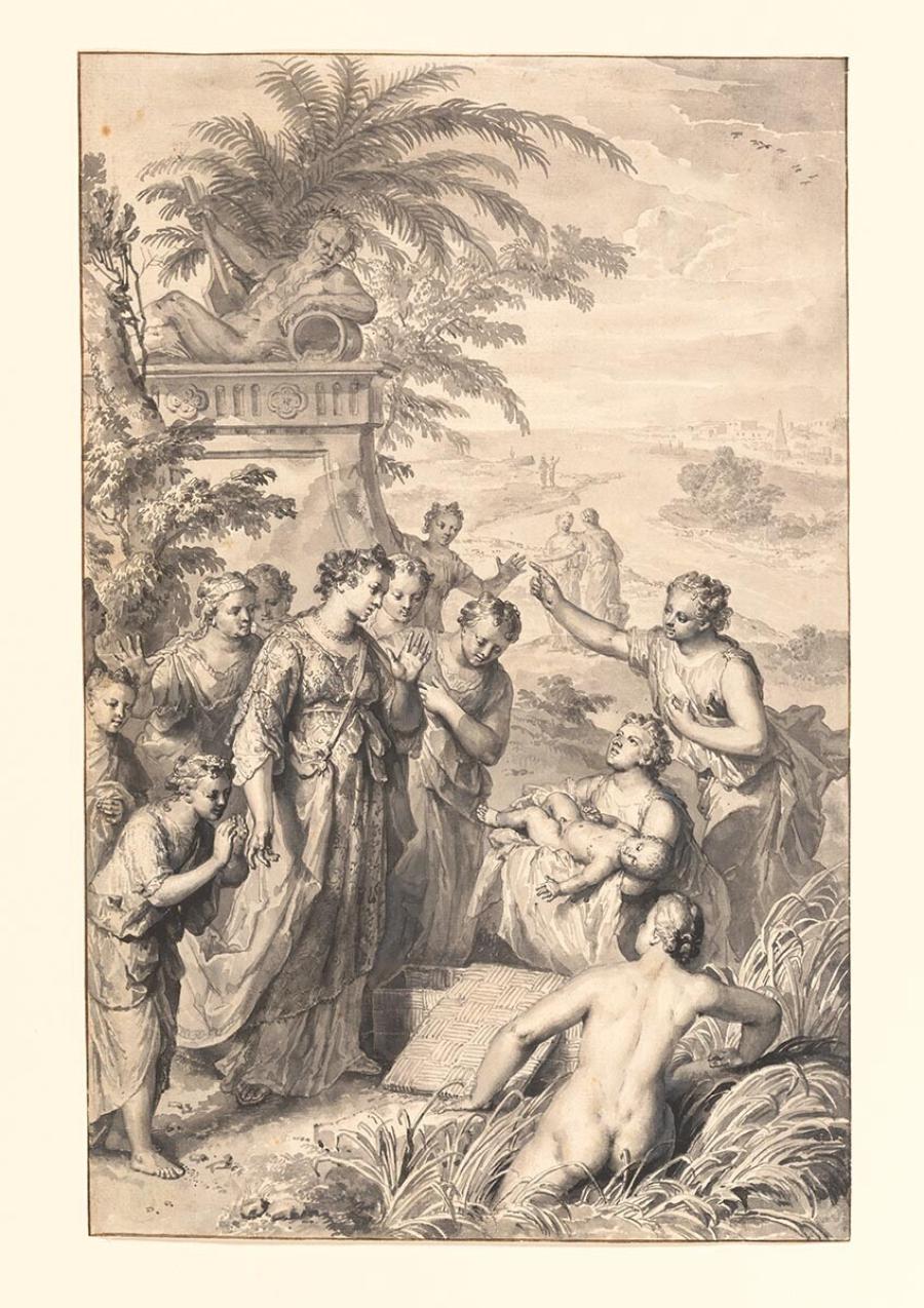 Mozes Found by the Daughter of the Pharaoh, Design for a Print