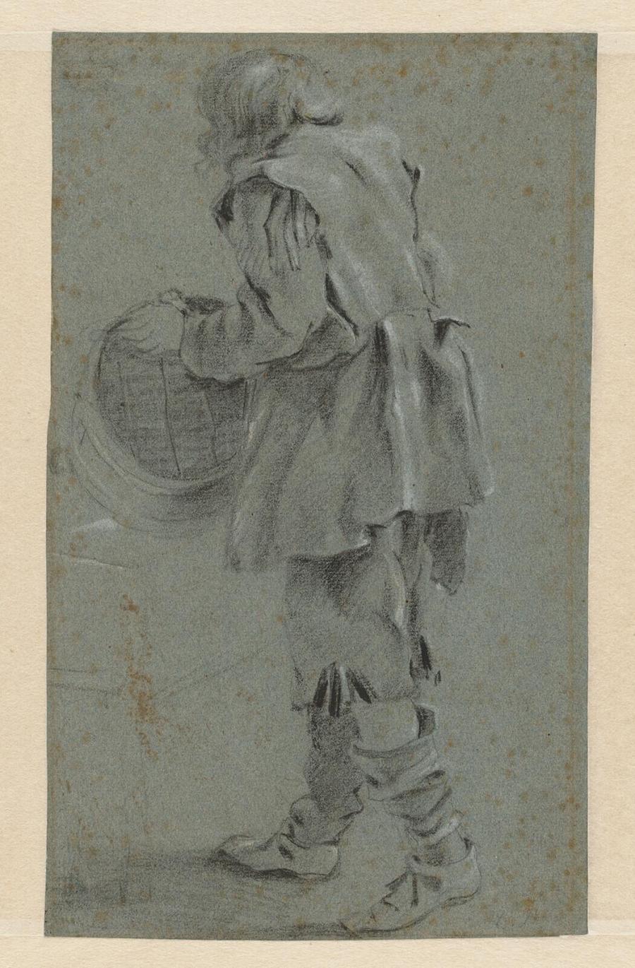Youth, Walking Away to the Left, Turning over a Barrel