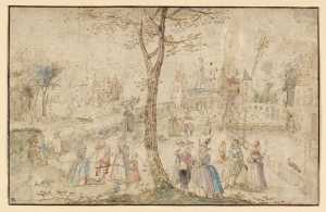 company-in-the-garden-of-a-castle