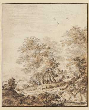 landscape-with-trees-and-a-road-with-figures