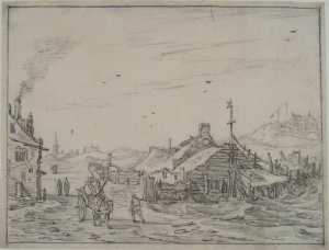 dorpsgezicht-met-figuren