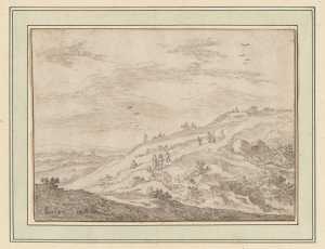landschap-met-rechts-lage-duinen-en-vergezicht-figuren-en-ruiters