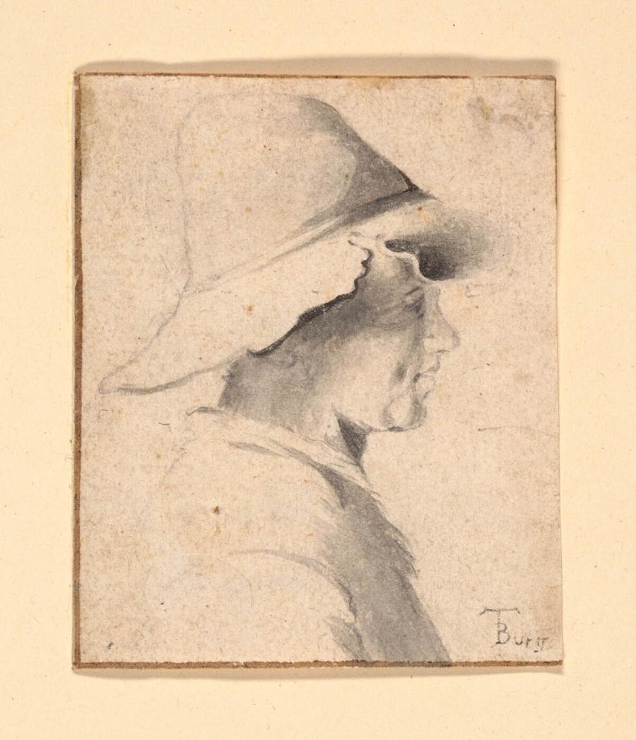 Boy Wearing Floppy Hat with Torn Brim