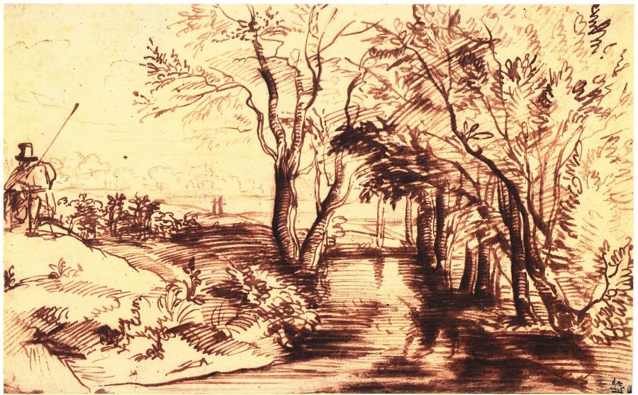 Willow Trees along a Brook