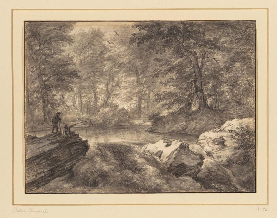 Meertje in een bos met vissers