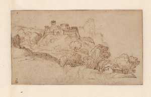 southern-landscape-with-fortification-on-a-hill