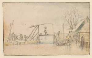 wintergezicht-met-ophaalbrug-boerderij-en-figuren