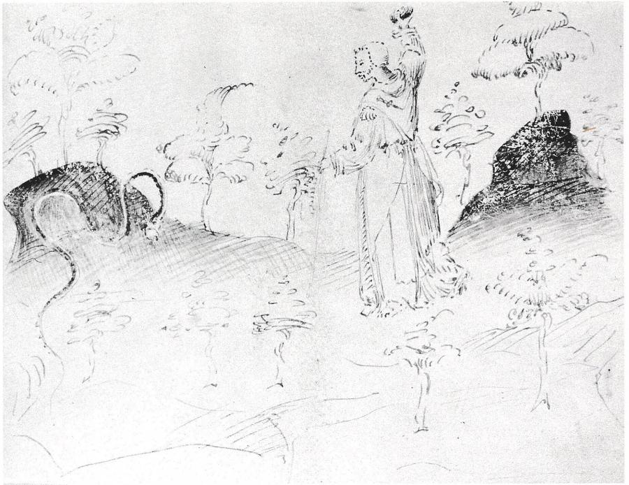 Landscape with a Male Saint Stoning a Serpent