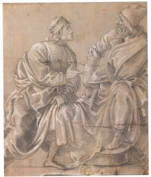 studie-van-twee-mannen-in-mantels-en-met-mutsen