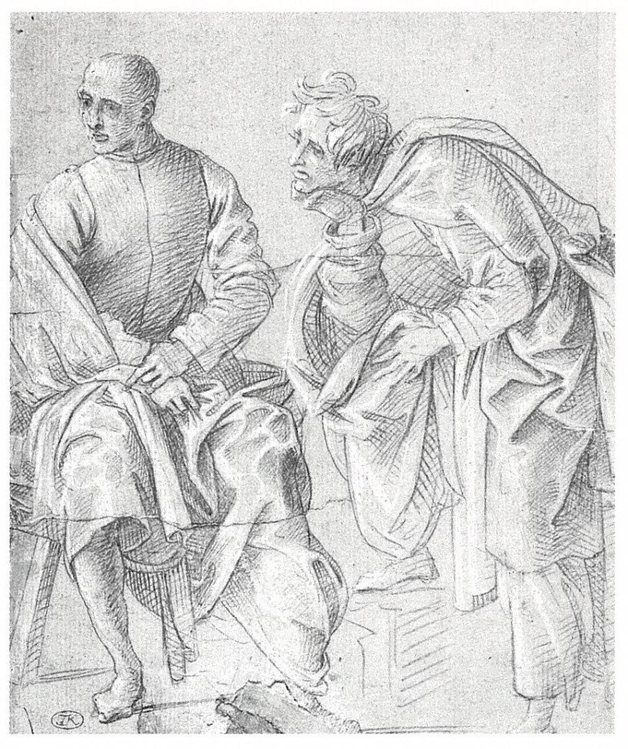 Study of Two Draped Men
