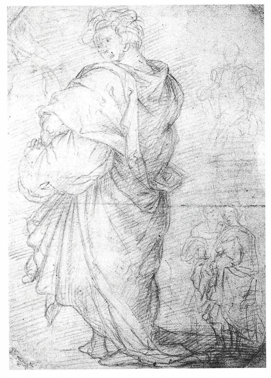 Standing Man and Three Smaller Figures (copy after the fresco The Voyage of the Three Magi by Andrea del Sarto in the Chiostro dei Voti in SS. Annuziata, Florenece)
