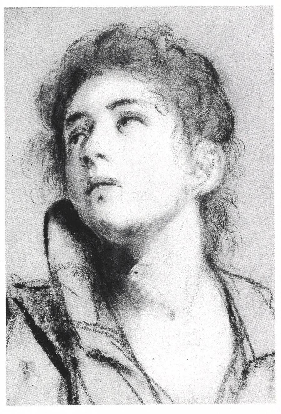 Portrait Bust of a Young Woman Looking Upwards