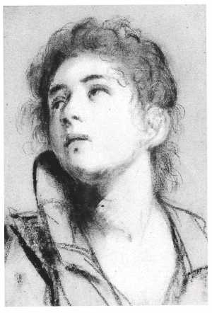 portrait-bust-of-a-young-woman-looking-upwards