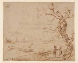 landschap-met-twee-mannen-in-gesprek