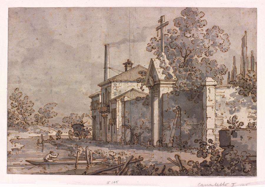 Gezicht op een Venetiaanse villa