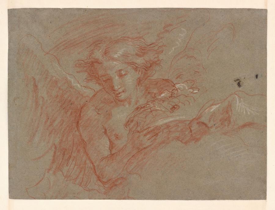 Study of an Angel with a Flower Basket