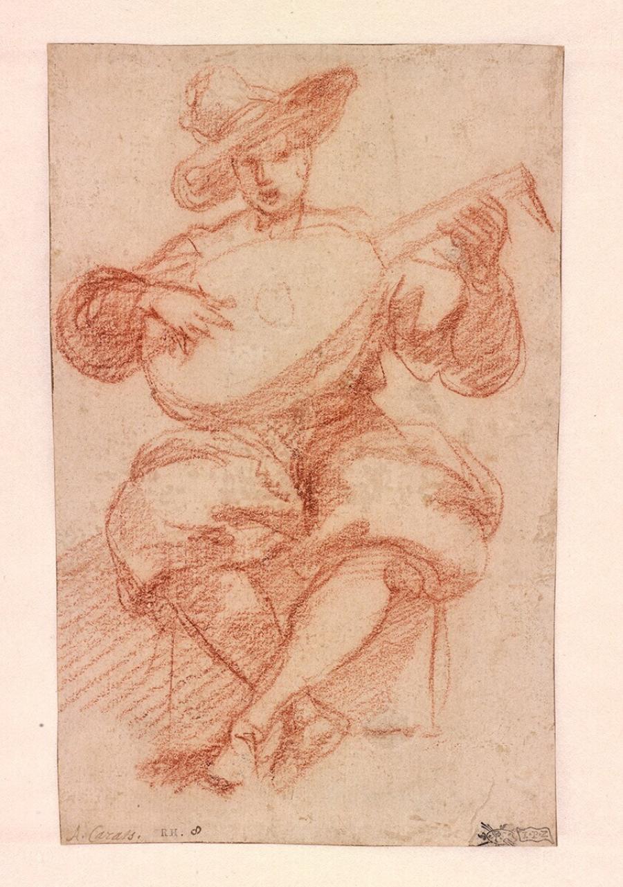 Seated Lute Player with a Hat