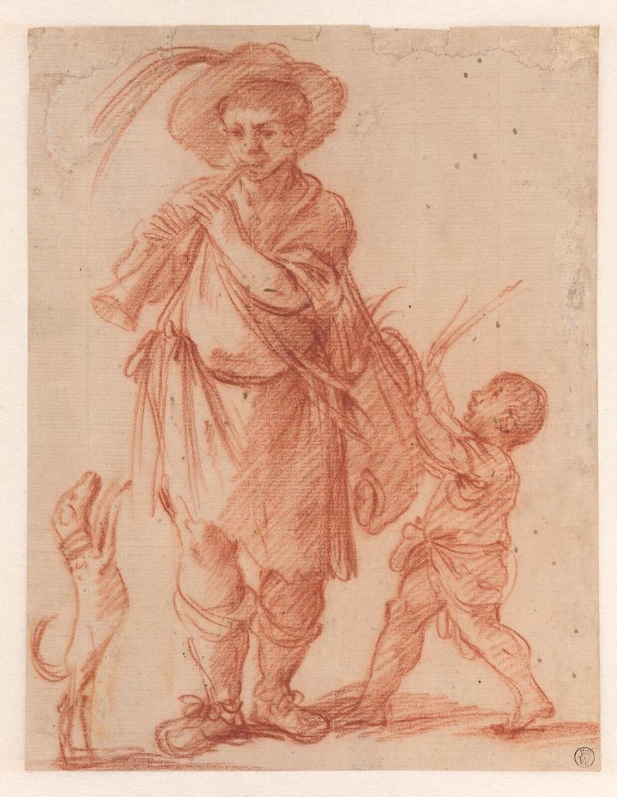 Flute-player with Boy and Dog