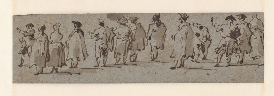 Group of Standing Figures Seen from Behind